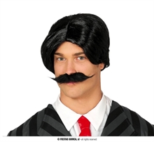 PARRUCCA NERA CON BAFFI