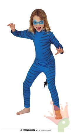 COSTUME GATTO FELINO BLU AVATAR 10 12 ANNI