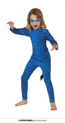 COSTUME GATTO FELINO BLU AVATAR 10 12 ANNI