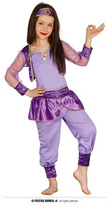 COSTUME DANZATRICE PRINCIPESSA JASMINE ORIENTALE 7-9 ANNI