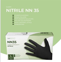 GUANTI IN NITRILE NERO NN35 TAGLIA S 100 PZ EASYPROTECT