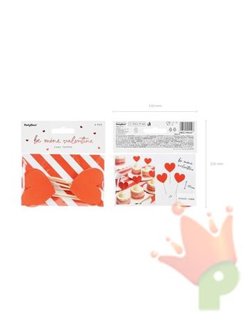 PICK CUORE ROSSO 6 PZ 11 CM