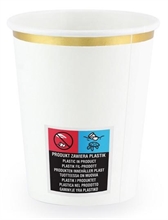 BICCHIERI 260 ML BIANCO BORDO ORO 6 PZ