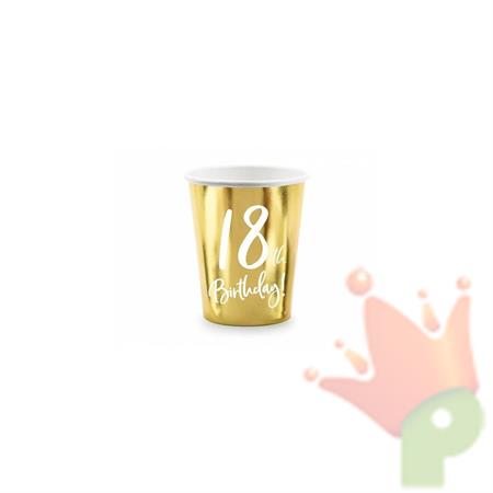 BICCHIERI 220 ML 18TH BIRTHDAY ORO 6 PZ