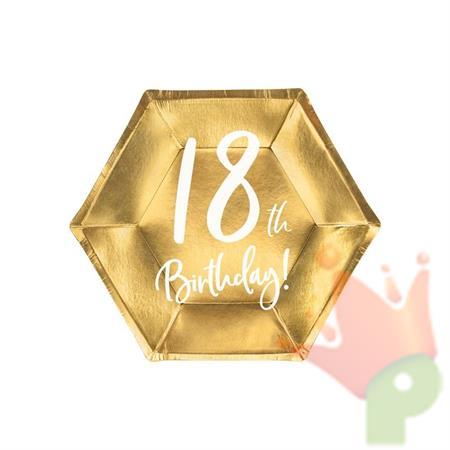 PIATTI 20 CM 18TH BIRTHDAY ORO 6 PZ