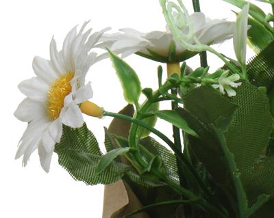 VASETTO CON FIORI MARGHERITE H.16X8 CM