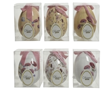 UOVO CON DECORAZIONE FLOREALE H.12X9 CM ASS.