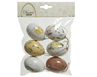 UOVA DECORATE DA APPENDERE 6X4 CM 6 PZ