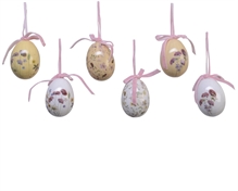 UOVA DA APPENDERE CON DECORO FIORI H.6X4 CM 1 PZ ASS.