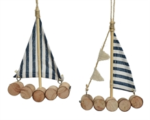 BARCA A VELA IN LEGNO H.13X8,5 CM ASS.