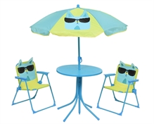 SET OMBRELLONE CON TAVOLINO E SEDIE PER BAMBINI H.125X105 CM
