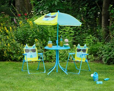 SET OMBRELLONE CON TAVOLINO E SEDIE PER BAMBINI H.125X105 CM