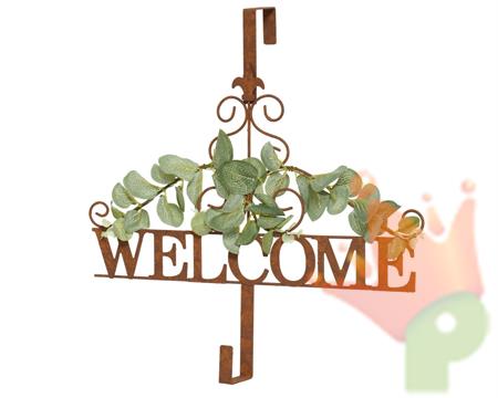 PORTAGHIRLANDE IN METALLO WELCOME H.10X39 CM