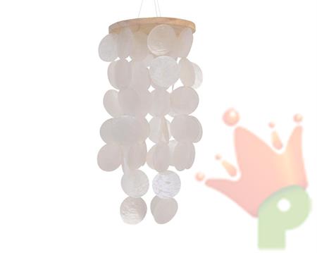 DECORAZIONE DA APPENDERE CON PENDENTI BIANCHI H36X14,5 CM