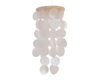 DECORAZIONE DA APPENDERE CON PENDENTI BIANCHI H36X14,5 CM