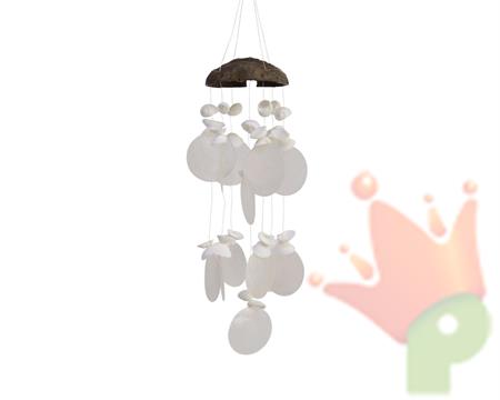 DECORAZIONE DA APPENDERE CON CONCHIGLIE BIANCHE H33X7,5 CM