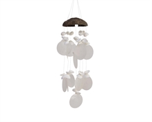 DECORAZIONE DA APPENDERE CON CONCHIGLIE BIANCHE H33X7,5 CM