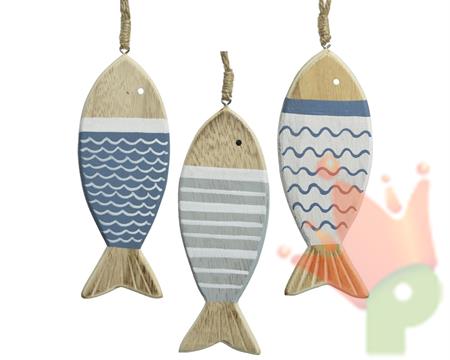 PESCE IN LEGNO DA APPENDERE H.15X5,5 CM ASS.