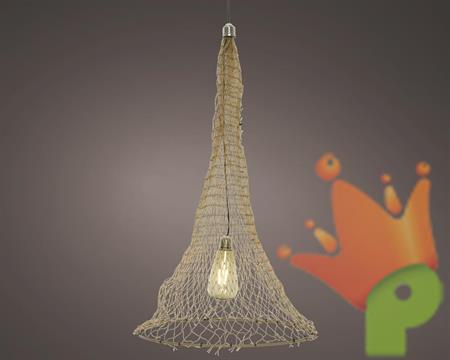 LAMPADA SOLARE A SOSPENSIONE CON RETE H.60X36,5 CM