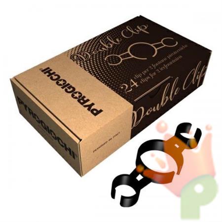 CLIP DOPPIO PER FONTANA CANDELA PIROTECNICA 24 PZ