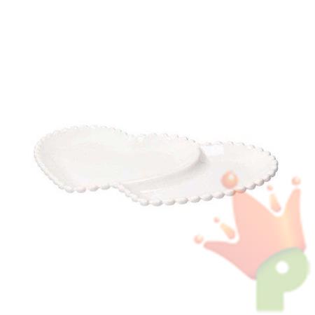 PIATTO CUORE DOPPIO BIANCO 31X19 CM TOGNANA
