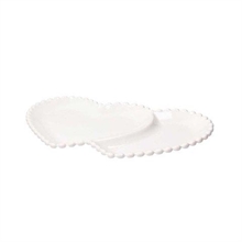 PIATTO CUORE DOPPIO BIANCO 31X19 CM TOGNANA