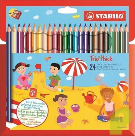 PASTELLI TRIO MAXI STABILO ASTUCCIO 24 COLORI + TEMPERINO