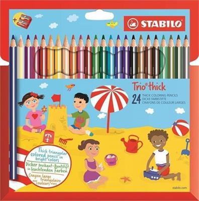 PASTELLI TRIO MAXI STABILO ASTUCCIO 24 COLORI + TEMPERINO