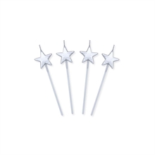 CANDELINE PICKS STELLE ARGENTO METAL 4 PZ 13 CM