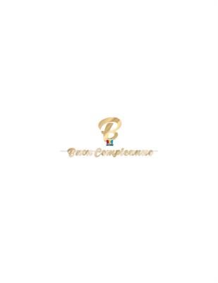 FESTONE SCRITTA MAXI BUON COMPLEANNO GOLD ITALIC 600X25 CM