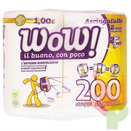 ASCIUGATUTTO WOW DUETTO 2 ROTOLI 2 VELI