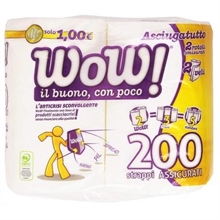 ASCIUGATUTTO WOW DUETTO 2 ROTOLI 2 VELI