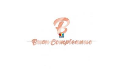 FESTONE SCRITTA MAXI BUON COMPLEANNO ROSA GOLD