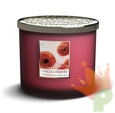 CANDELA HEART & HOME 230 G  2 STOPPINI CAREZZA D'AMORE