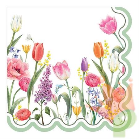TOVAGLIOLI CHAMP FLEURI CON SMERLO 33X33 CM 16 PZ