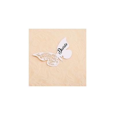 SEGNAPOSTO PERLATI FARFALLE IN CARTONCINO 10X7 CM 6 PZ