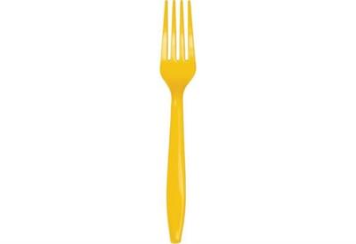 FORCHETTA 18 CM GIALLO 24 PZ
