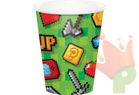 BICCHIERI CARTA GAMING PARTY 266 ML - 8 PZ