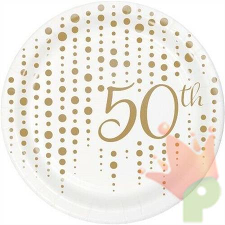 PIATTI 50 ANNIVERSARIO METAL 18 CM 8 PZ
