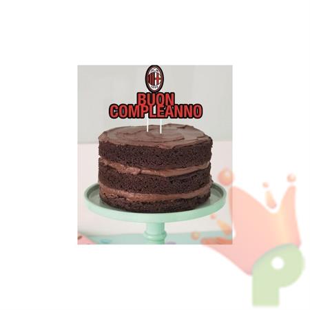 CAKE TOPPER BUON COMPLEANNO MILAN 18XH.17 CM