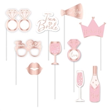 PHOTO BOOTH ADDIO AL NUBILATO BRIDE TO BE ROSA GOLD 10 PZ
