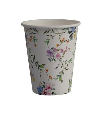 BICCHIERI IN CARTONCINO DECORO FIORELLINI 8 PZ 250 CC