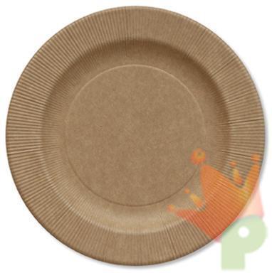 PIATTI COMPOSTABILI RIGHE KRAFT 27 CM 8 PZ