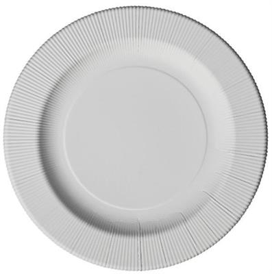 PIATTI COMPOSTABILI RIGHE BIANCHI 27 CM 8 PZ