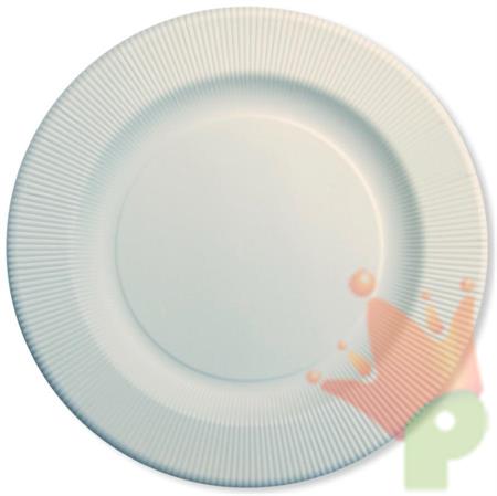 PIATTI COMPOSTABILI RIGHE BIANCHI 21 CM 8 PZ