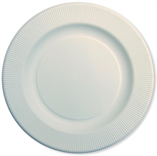 PIATTI COMPOSTABILI RIGHE BIANCHI 21 CM 8 PZ