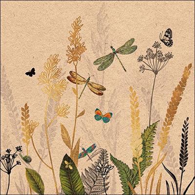 TOVAGLIOLI CON DECORO FLOREALE FARFALLE LIBELLULE 33X33 20 PZ