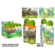 BORRACCIA IN ALLUMINIO DINOSAURI 500 ML ASSORTITA