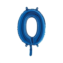 PALLONCINO MYLAR NUMERO 0 14INCH - 36CM BLU