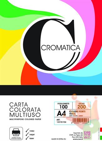 CARTA A4 MULTIUSO COLORI FORTI VERDE 100 FOGLI 200 GR